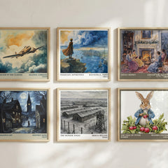 The Hunger Angel literary print in frame leaning in hallway – literary fiction wall art