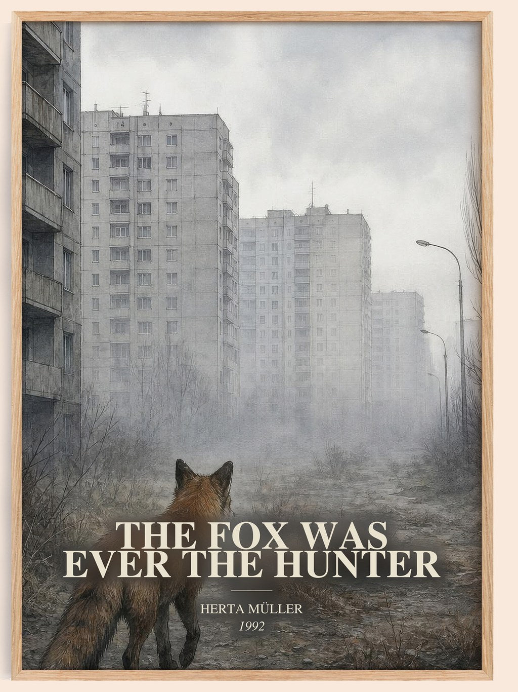 The Fox Was Ever The Hunter watercolour book poster by Herta Müller – framed literary art print