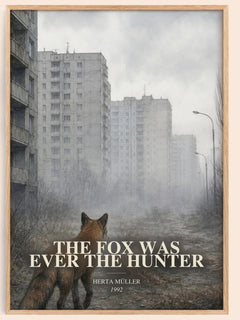 The Fox Was Ever The Hunter watercolour book poster by Herta Müller – framed literary art print