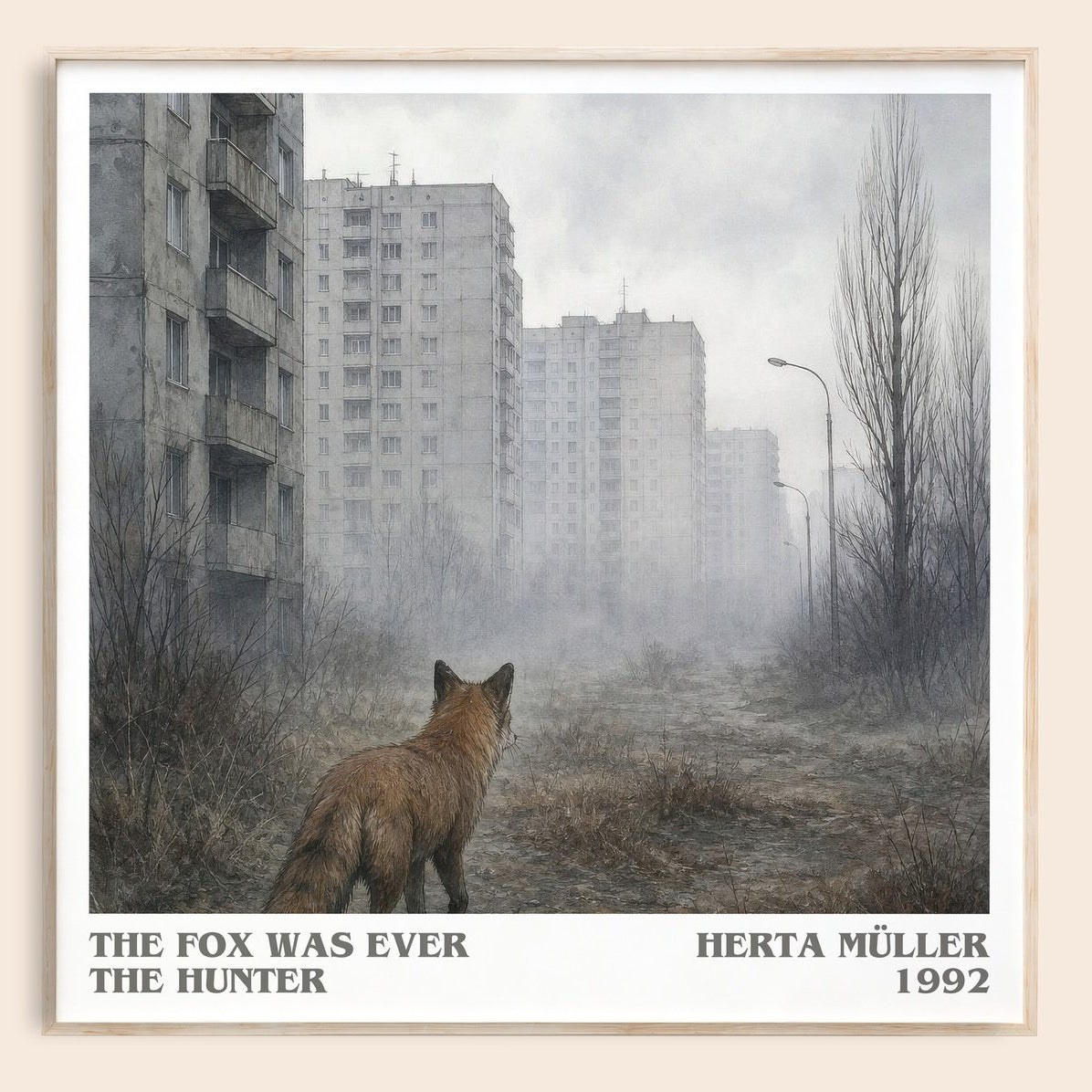 The Fox Was Ever The Hunter literary book poster by Herta Müller – framed literary art print