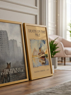 The Fox Was Ever The Hunter watercolour print framed by window – literary home decor