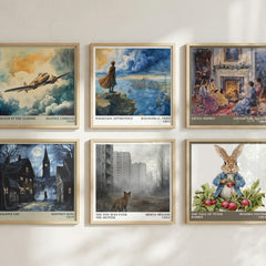The Fox Was Ever The Hunter literary print in frame leaning in hallway – literary fiction wall art