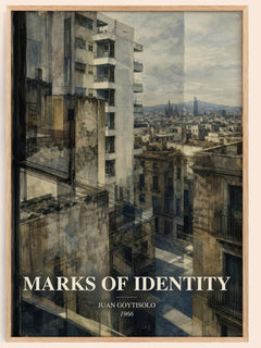 Marks of Identity watercolour book poster by Juan Goytisolo – framed literary art print