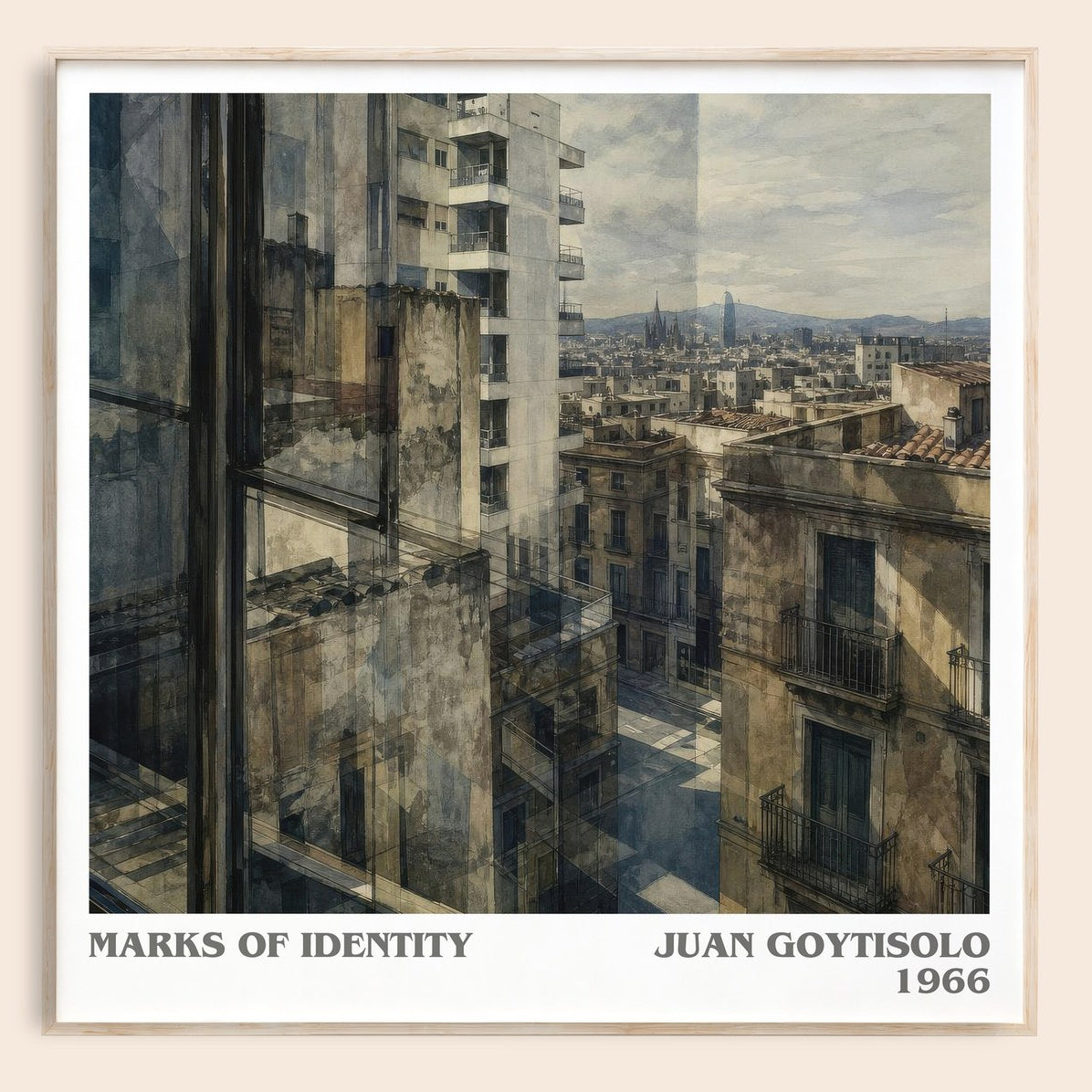 Marks of Identity literary book poster by Juan Goytisolo – framed literary art print