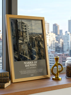 Marks of Identity bookish poster colour and style options – Juan Goytisolo book art