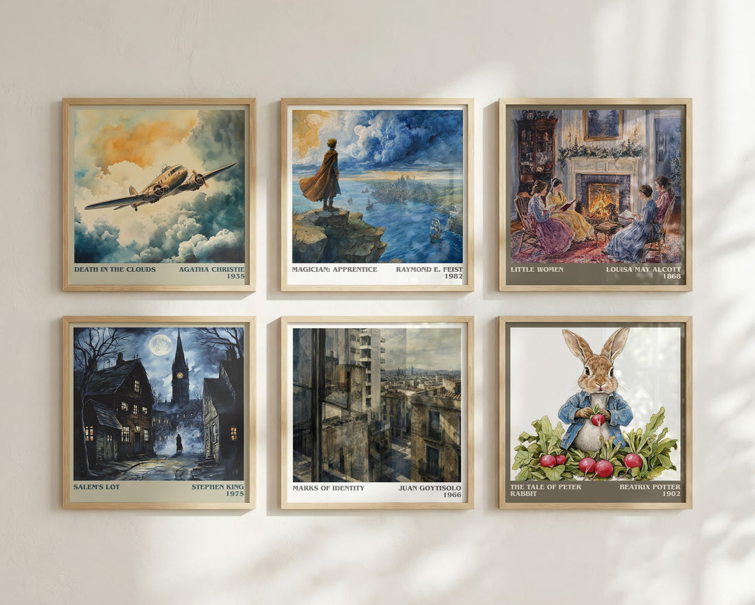 Marks of Identity literary print in frame leaning in hallway – literary fiction wall art