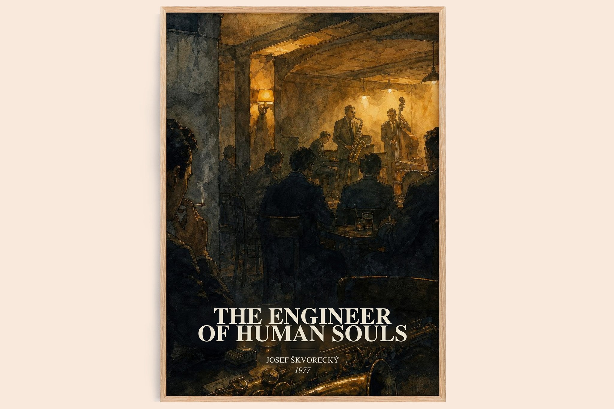 Engineer of Human Souls Book Watercolour Illustration by J. Škvorecký