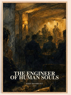 The Engineer of Human Souls watercolour book poster by Josef Škvorecký – framed literary art print