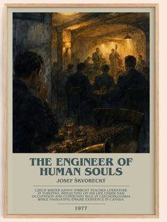The Engineer of Human Souls bookish book poster by Josef Škvorecký – framed literary art print