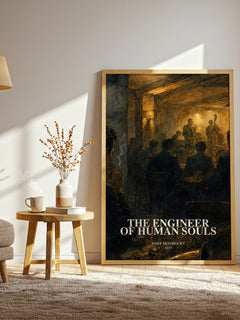 The Engineer of Human Souls watercolour print in frame leaning in hallway – literary fiction wall art