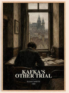 Kafka's Other Trial watercolour book poster by Elias Canetti – framed literary art print