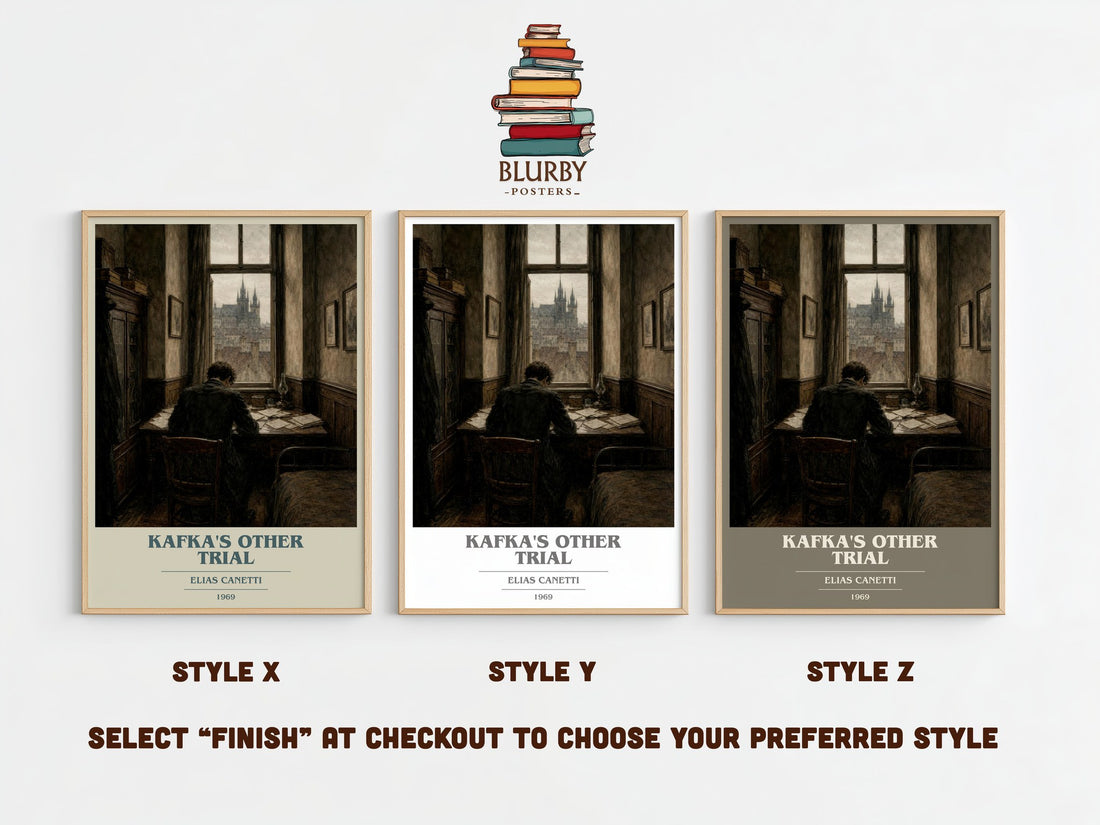 Kafka's Other Trial book cover print framed by window – literary home decor