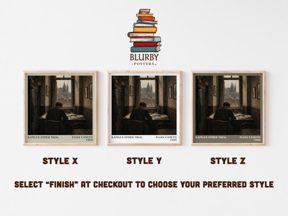 Kafka's Other Trial literary print framed by window – literary home decor