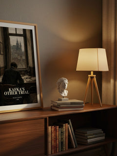 Kafka's Other Trial watercolour print on bookshelf – Elias Canetti fan gift