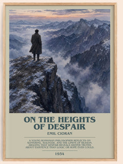 On the Heights of Despair bookish book poster by Emil Cioran – framed literary art print