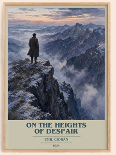 On the Heights of Despair book cover book poster by Emil Cioran – framed literary art print