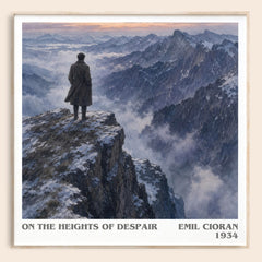 On the Heights of Despair literary book poster by Emil Cioran – framed literary art print