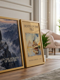 On the Heights of Despair watercolour print framed by window – literary home decor