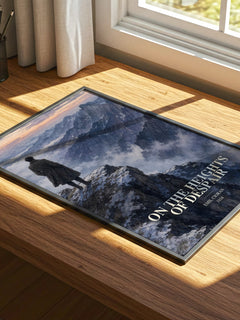 On the Heights of Despair watercolour book poster framed on wall – philosophy wall art