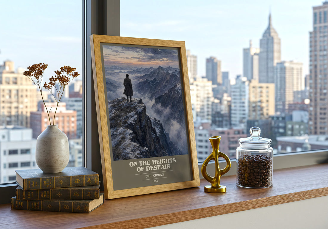 On the Heights of Despair book cover poster colour and style options – Emil Cioran book art