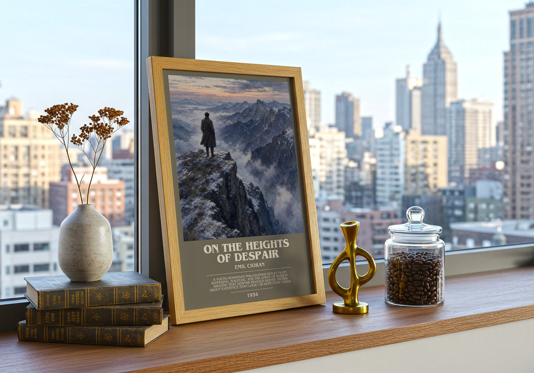 On the Heights of Despair bookish poster colour and style options – Emil Cioran book art
