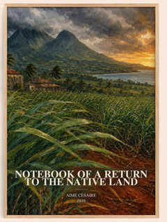 Notebook Of A Return To The Native Land watercolour book poster by Aimé Césaire – framed literary art print