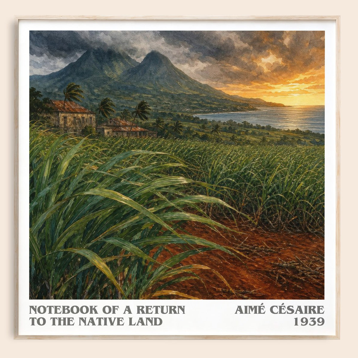 Notebook Of A Return To The Native Land literary book poster by Aimé Césaire – framed literary art print