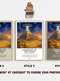 Chariots Of The Gods bookish print framed by window – literary home decor