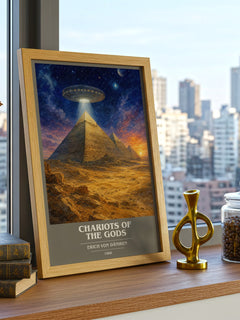 Chariots Of The Gods book cover poster colour and style options – Erich Von Däniken book art