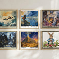 Chariots Of The Gods literary print in frame leaning in hallway – non fiction wall art
