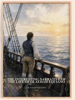 The Interesting Narrative of the Life of Olaudah Equiano watercolour book poster by Olaudah Equiano – framed literary art