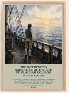 The Interesting Narrative of the Life of Olaudah Equiano bookish book poster by Olaudah Equiano – framed literary art print