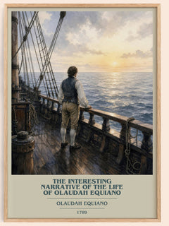 The Interesting Narrative of the Life of Olaudah Equiano book cover book poster by Olaudah Equiano – framed literary art