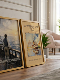 The Interesting Narrative of the Life of Olaudah Equiano watercolour print framed by window – literary home decor
