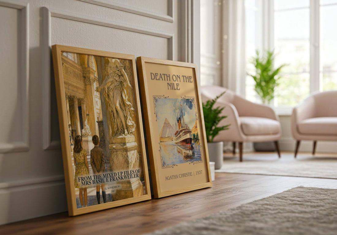 From The Mixed Up Files Of Mrs Basil E Frankweiler watercolour print framed by window – literary home decor