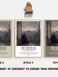 The Sound of the Mountain bookish print framed by window – literary home decor