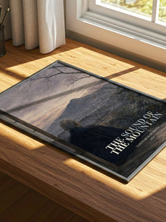 The Sound of the Mountain watercolour book poster framed on wall – literary fiction wall art