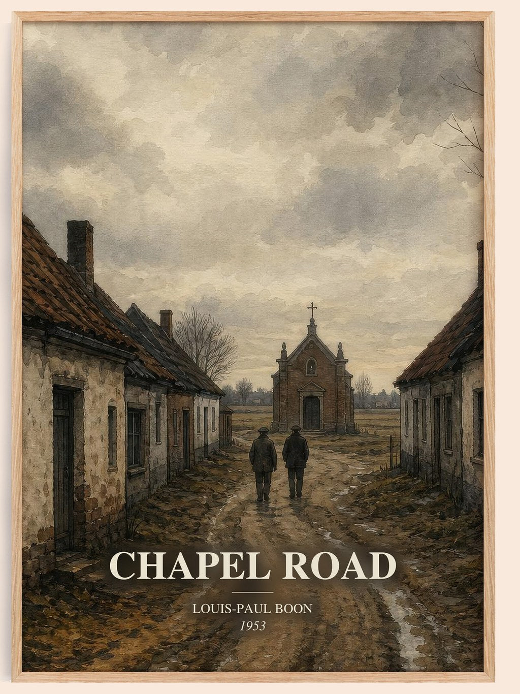 Chapel Road watercolour book poster by Louis-Paul Boon – framed literary art print