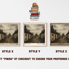 Chapel Road literary print framed by window – literary home decor