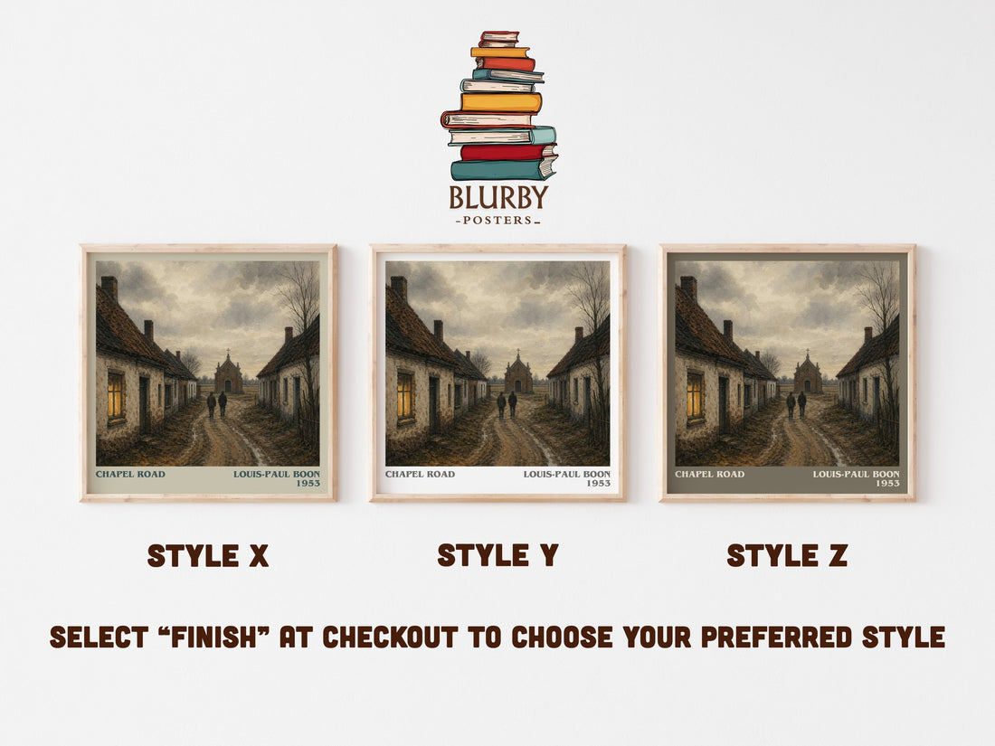 Chapel Road literary print framed by window – literary home decor