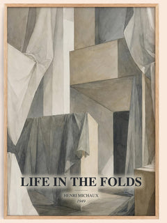 Life In The Folds watercolour book poster by Henri Michaux – framed literary art print