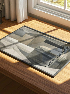 Life In The Folds watercolour book poster framed on wall – poetry wall art