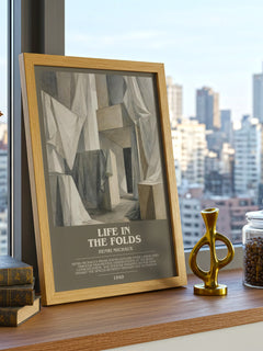 Life In The Folds bookish poster colour and style options – Henri Michaux book art