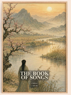 The Book of Songs watercolour book poster by China – framed literary art print