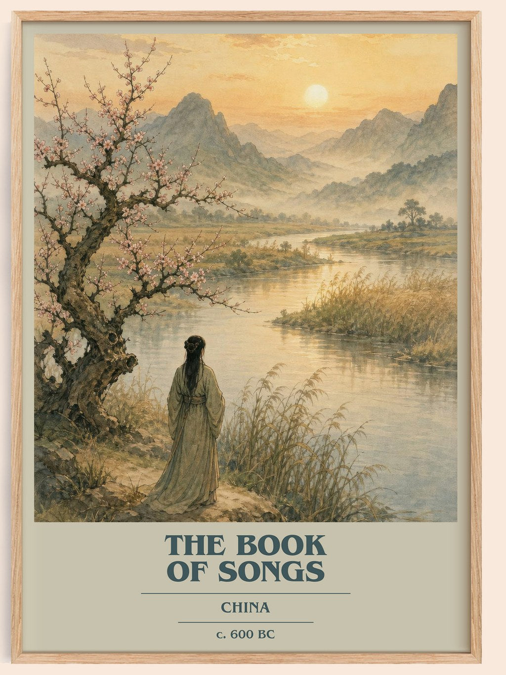 The Book of Songs book cover book poster by China – framed literary art print