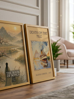 The Book of Songs watercolour print framed by window – literary home decor
