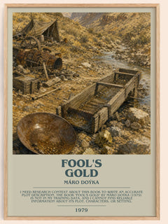 Fool's Gold bookish book poster by Máro Doýka – framed literary art print