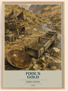Fool's Gold book cover book poster by Máro Doýka – framed literary art print
