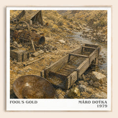 Fool's Gold literary book poster by Máro Doýka – framed literary art print