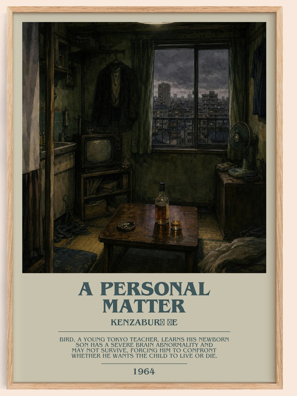 A Personal Matter bookish book poster by Kenzaburō Ōe – framed literary art print